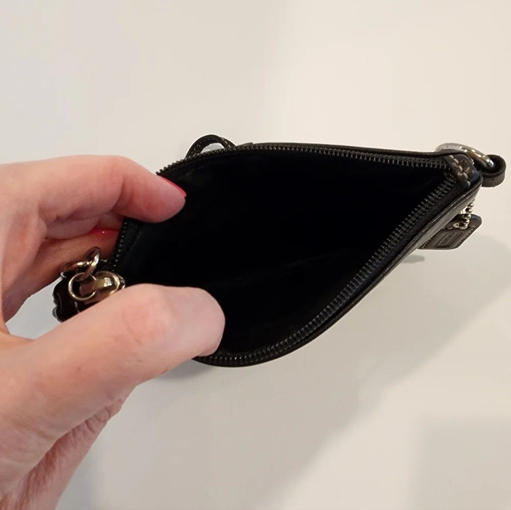Coach Black Leather Wristlet